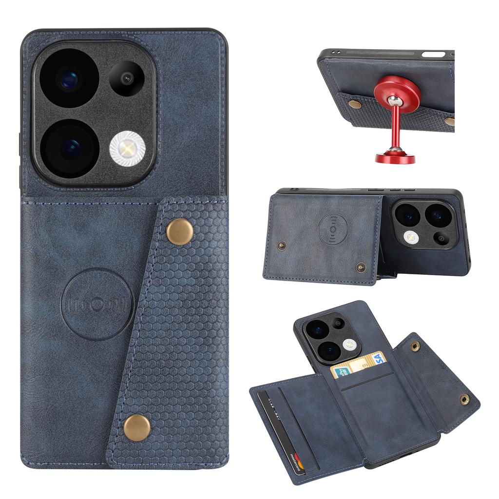 For Xiaomi Redmi Note 13 Pro 4G/Poco M6 Pro 4G Case with Card Slots Kickstand Leather+TPU Phone Cover