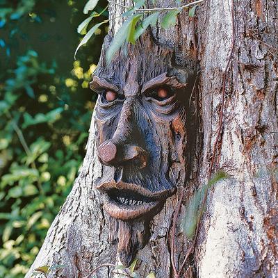 Simulated Facial Handicrafts Courtyard Garden Resin Decorations Creative Cartoon Outdoor Tree Face Ornaments