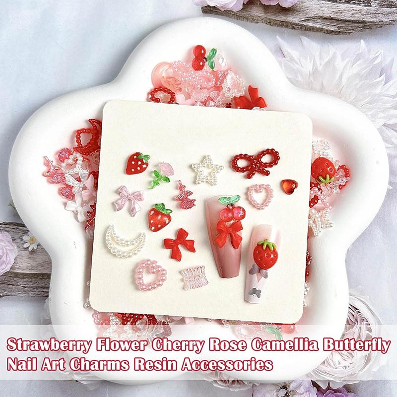 WTEMPO Mini 3D Resin Nail Art Decorations Mixed Flower/Bow/Heart/Rose/Moon/Star Designs Crafts Making Accessories DIY Decorations Supplies