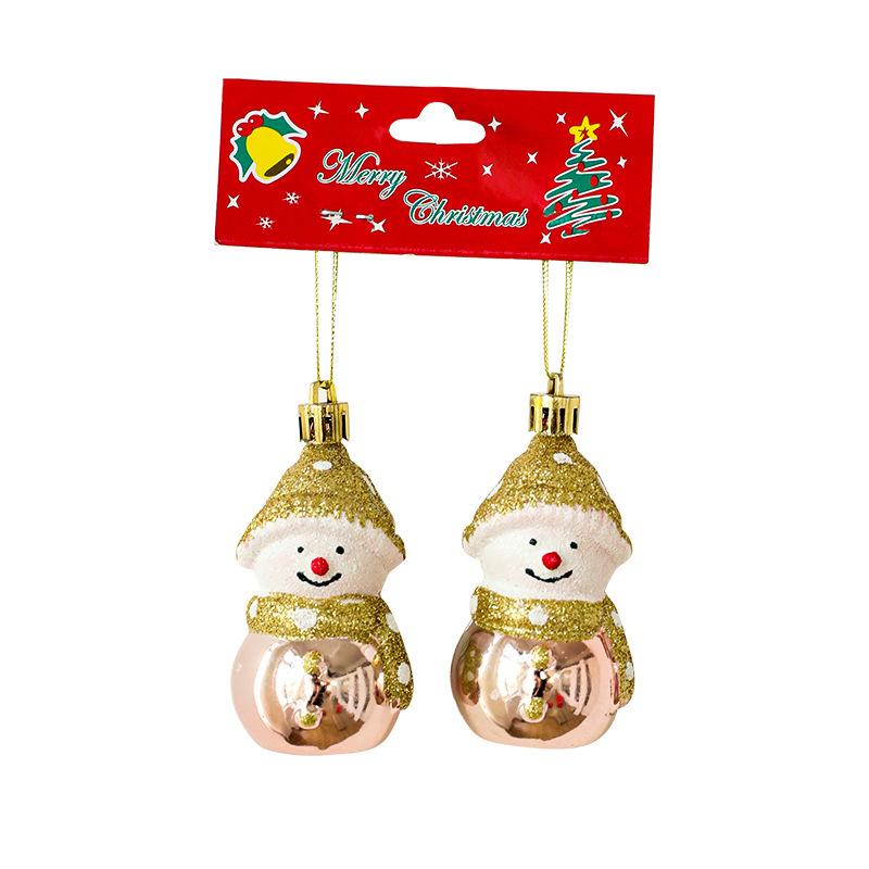 2 Stück Roségold Weihnachten Kleine Hängeanhänger Christbaumschmuck Schneemann Noel Frohe Weihnachten Deko 2025 Frohes Neues Jahr 2026