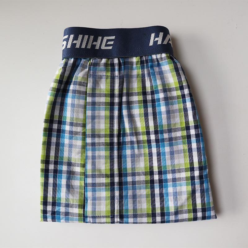 Cuecas Boxers de Algodão Xadrez Masculinas de Corte Solto Calças de Pijama