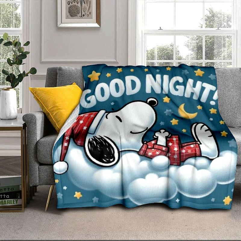 Cute Dog Dreams Under Stars Blanket Flannel Blanket for Bed, Sofa, Camping, Hiking, Picnic Essentials, Gift for Family Fan Gifts