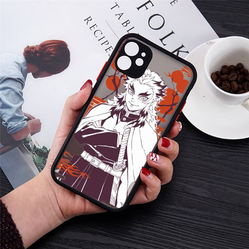 

Чехол для телефона Kimetsu no Yaiba Demon Slayer аниме для iPhone 13 12 11 Mini Pro XR XS Max 7 8 Plus X, матовая прозрачная задняя крышка iphone 13 mini