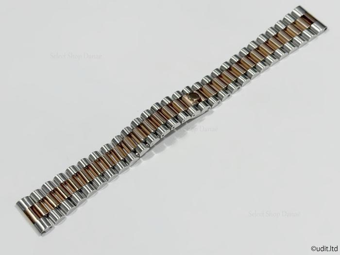 [USED] 20mm Lug Width Rolex Compatible President Bracelet with Rose Gold Accents