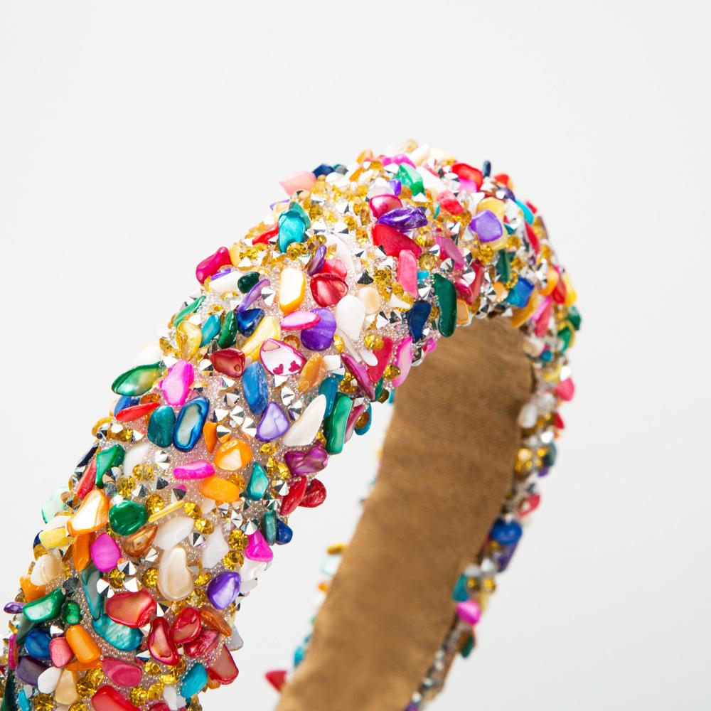 Fashionable New Hairband Accessory - Colorful Gemstone Hairband for Pressing Hair