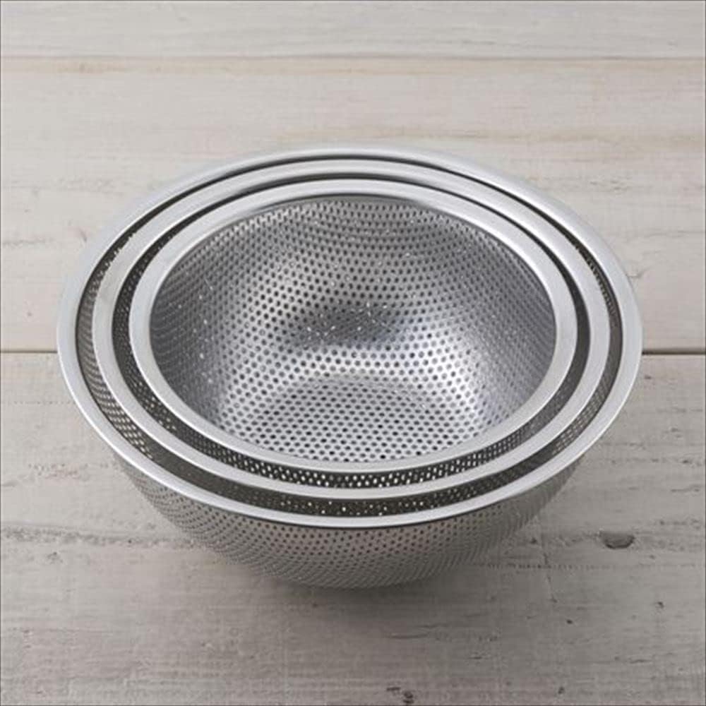 KAI Bowl Bowl Set Cooking Utensil for Single Living 18cm 21cm 24cm Stainless Steel Stackable Storage Integrated Type (Punching) 3-Piece