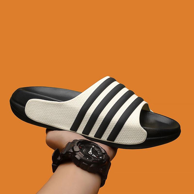 

Women s Striped Slide Sandals Non-slip Thick Sole Casual Slippers for Outdoor Beach Home Use 36 бежевый