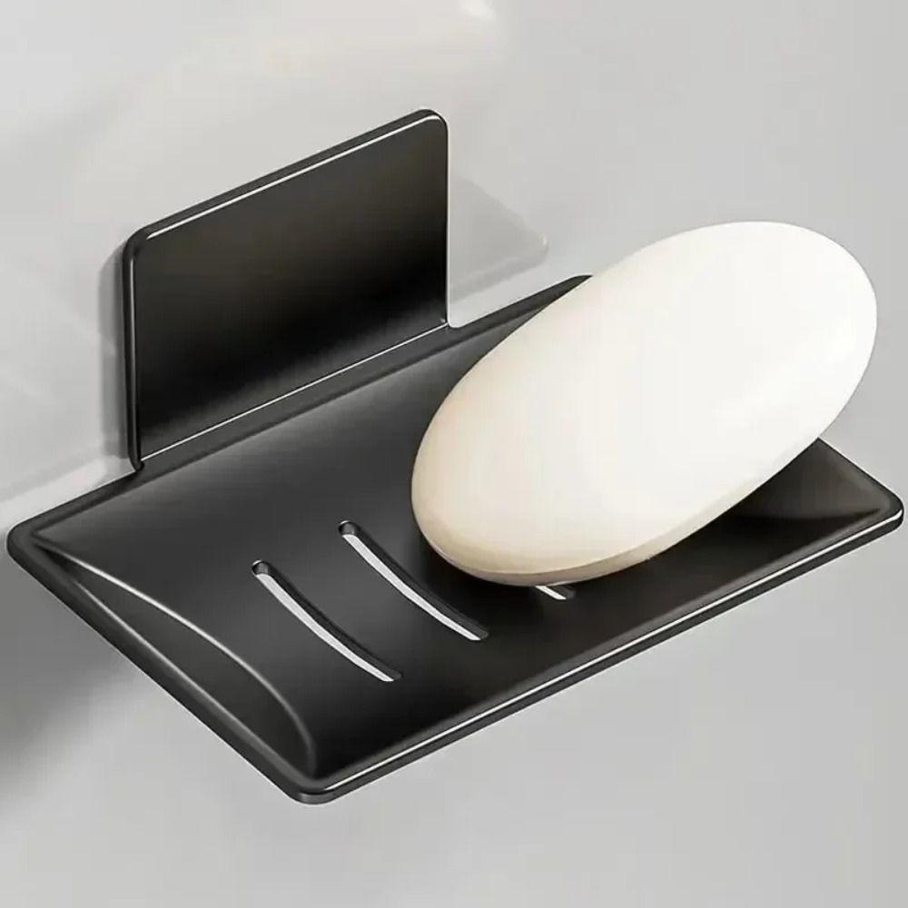 Wall Mounted Soap Storage Tray Non Perforated Drainage Bathroom Soap Holder Aluminum Rustproof Shower Storage Rack Toilet