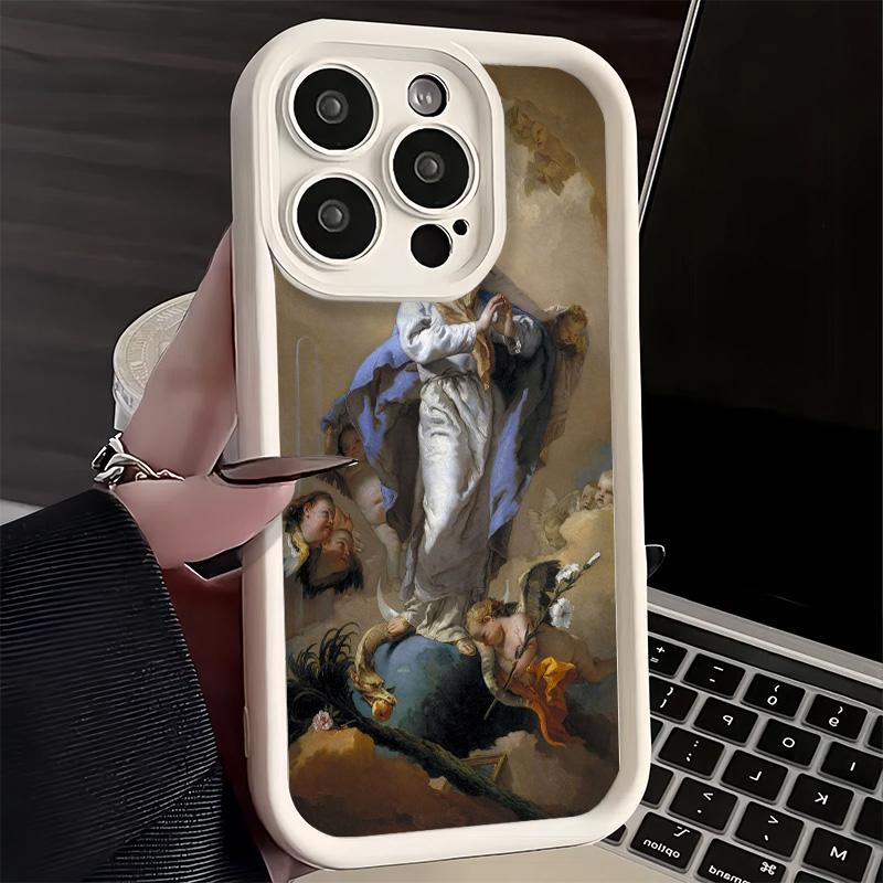 Handyhülle für iPhone 17 Air 16E 15 16 Pro Max Renaissance Ästhetik Kunstmalerei Hülle 14 Plus 13 12 Mini Weiche Schale Silikon
