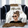 1PC Custom Name Leopard Fashion Portrait outdooor Flannel blankets Throw Blanket All-Season Throw Gift Bedspread for Couch, Bed, Camping Holiday Birth