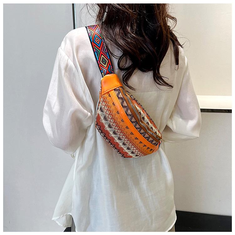 Ethnic Style Cloth Bag Fashion Simple Crossbody Bag Travel Crossbody Small Bag Lightweight Tide Bag