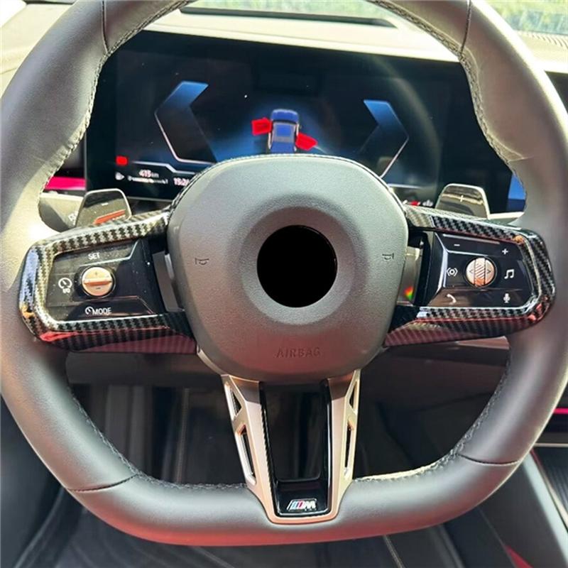 For BMW X3 G45 2025 Carbon Fiber Car Steering Wheel Cover Trim Decoration Interior Accessories