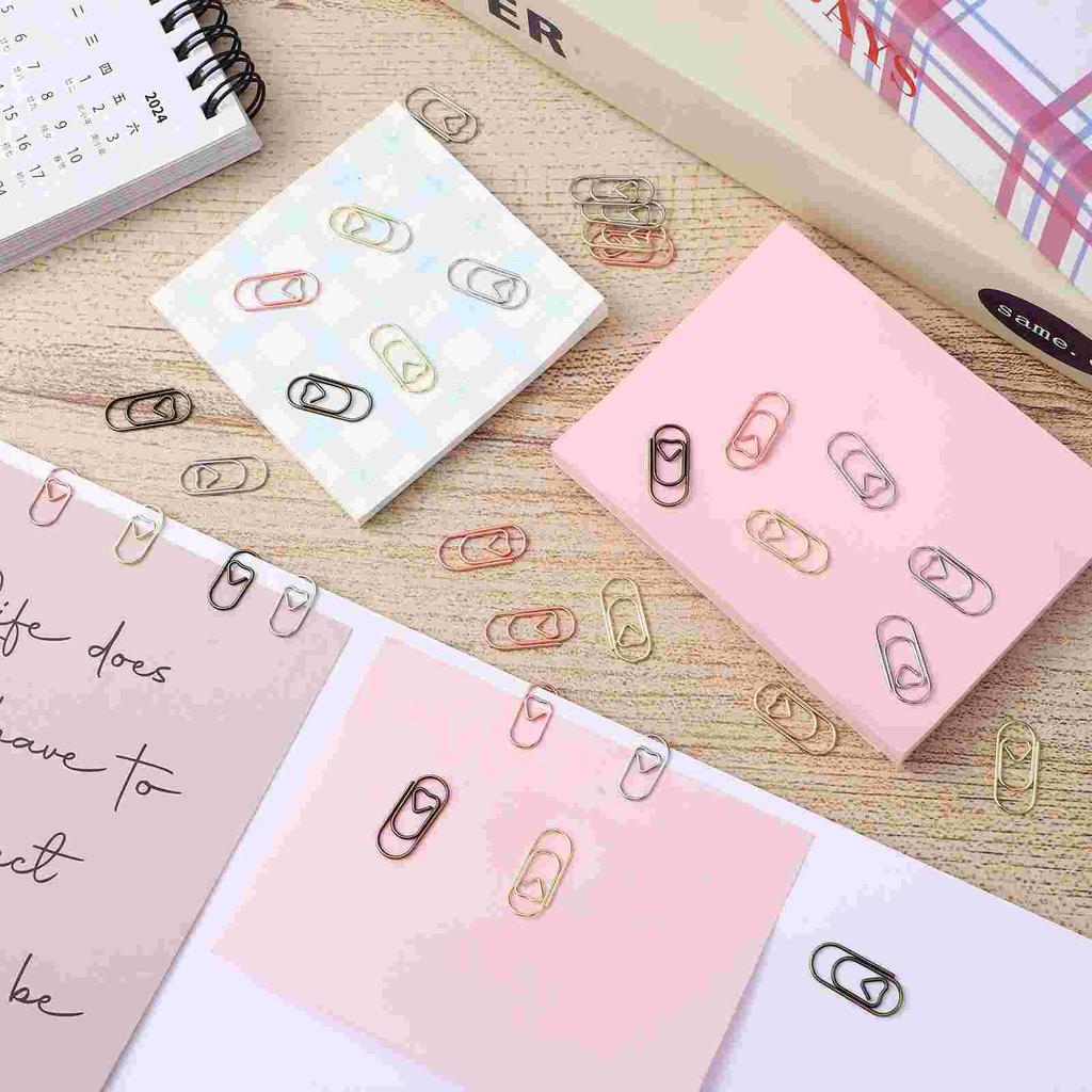 200 Pcs Mini Heart Shaped Metal Paper Clips Cute Decorative Binder Clips For Office Supplies Small Tiny Binderclips Teacher
