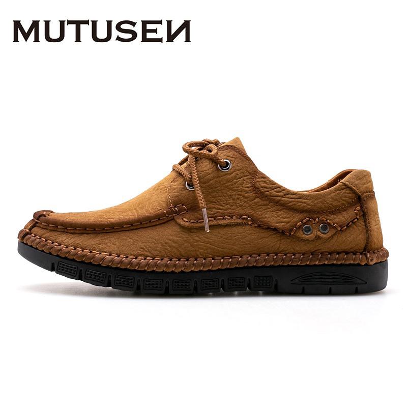 

Повседневная мужская обувь из натуральной кожи, роскошный бренд 2024 года, мужские туфли на плоской подошве, низкие мокасины, дышащие черные туфли на шнуровке для вождения 43