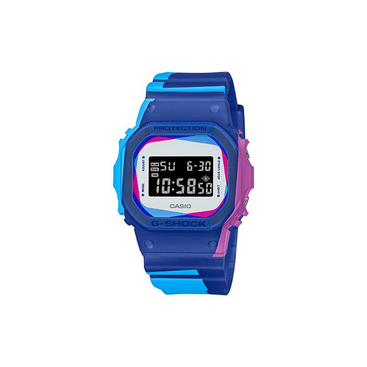 CASIO Men G-SQUAD Series Black Watch DWE-5600PR-2PR DWE-5600PR-2PR Galaxy Blue Strap