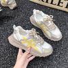 Soft sole fashion 2025 summer new mesh breathable women's versatile lace-up casual sports running dad Dexun shoes