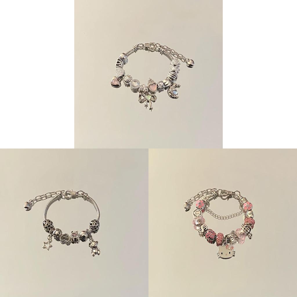 Fashion Butterfly Heart Moon Pendant Bracelet For Women Handmade Jewelry Gift