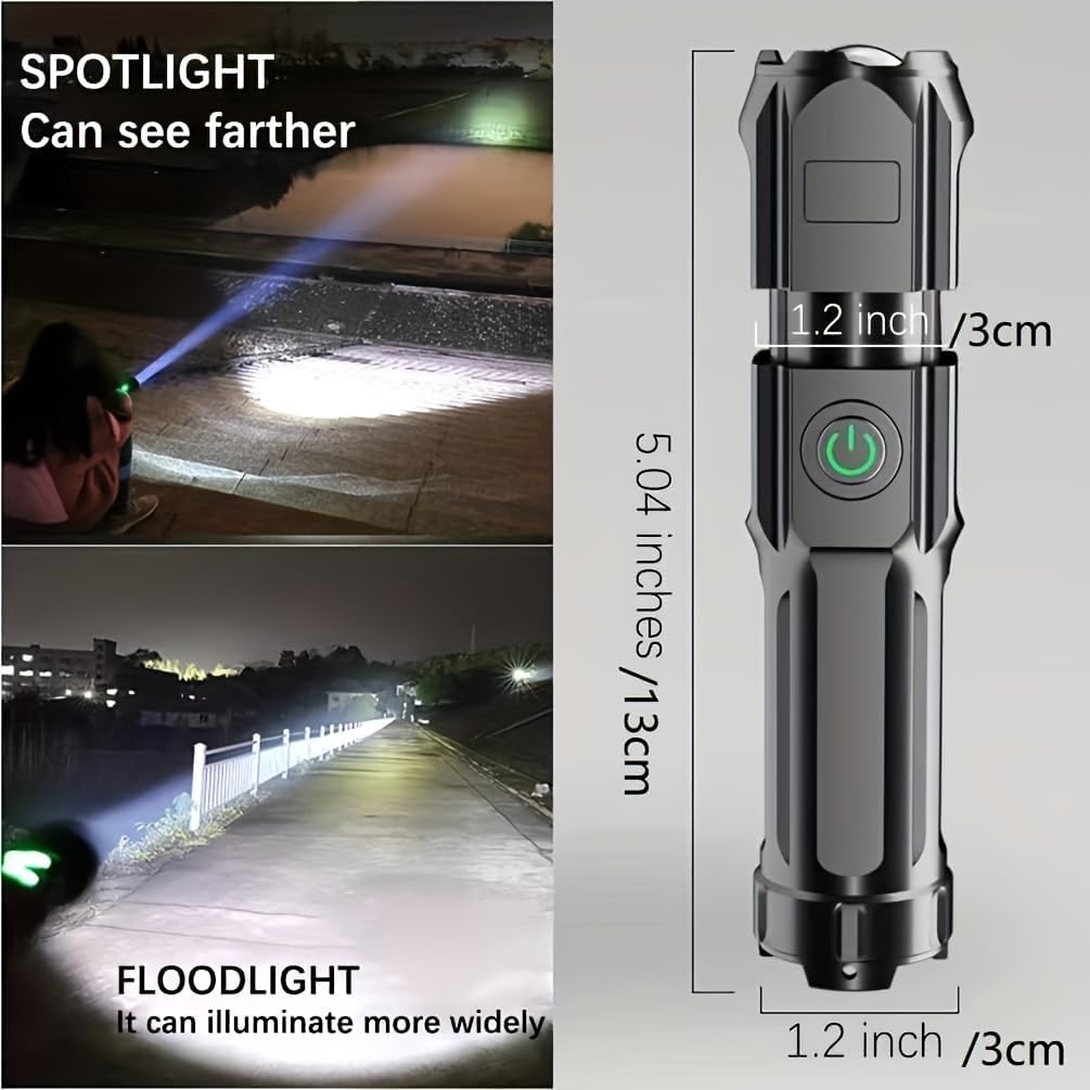Rechargeable Ultra Bright LED Flashlight for Outdoor Adventures Durable and Portable Flashlight for Camping Hiking Emergencies