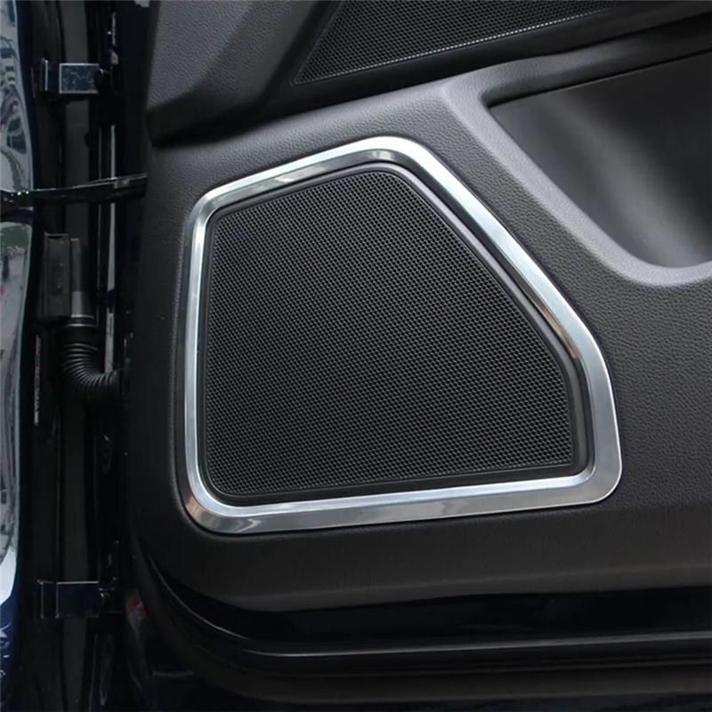 For Porsche Macan 2015- Silver ABS Door Speaker Horn Ring Frame Cover Trim Parts