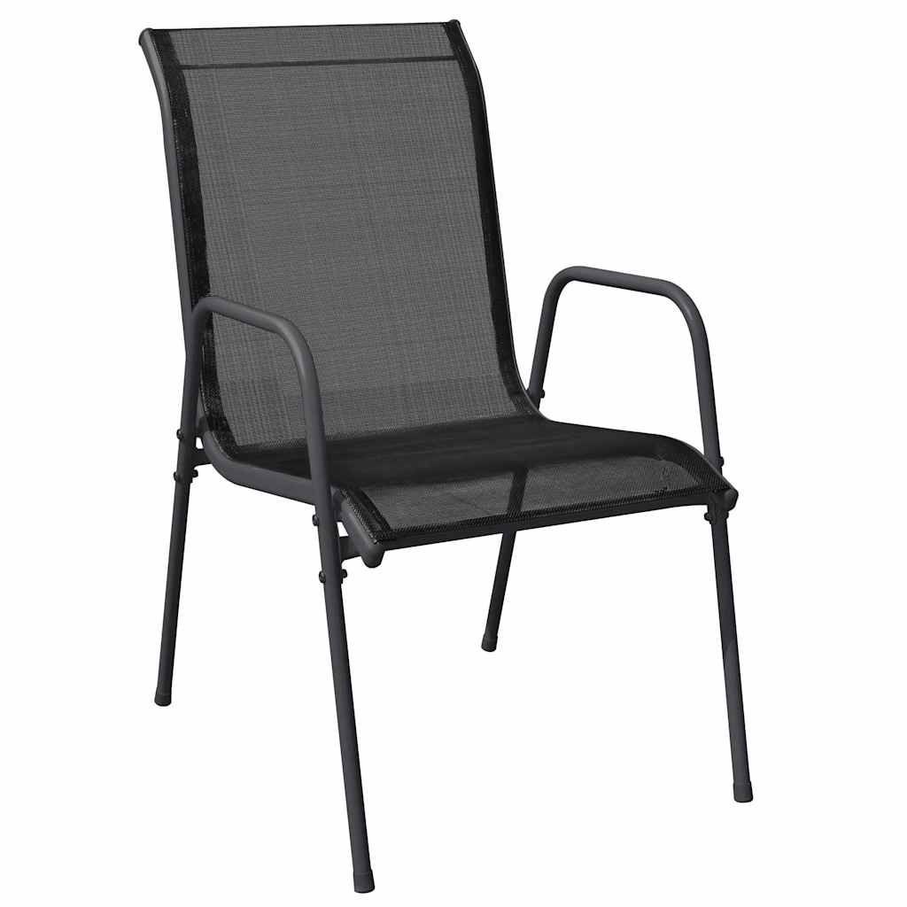 Garden Dining Set 9 Pcs Black Powder Coated Steel