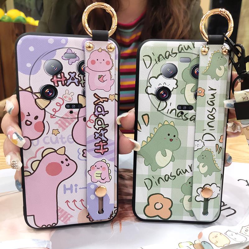 Cartoon Soft case Phone Case For Xiaomi 13 Ultra Lanyard Anti-knock Protective Ring Silicone Wristband Durable Cute