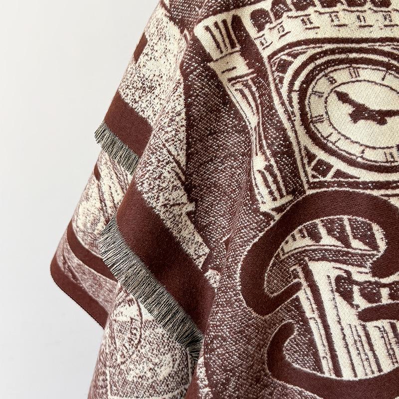 Autumn And Winter Letter Tassel Warm Reversible Scarf Air Conditioner Blanket Shawl Scarf Women