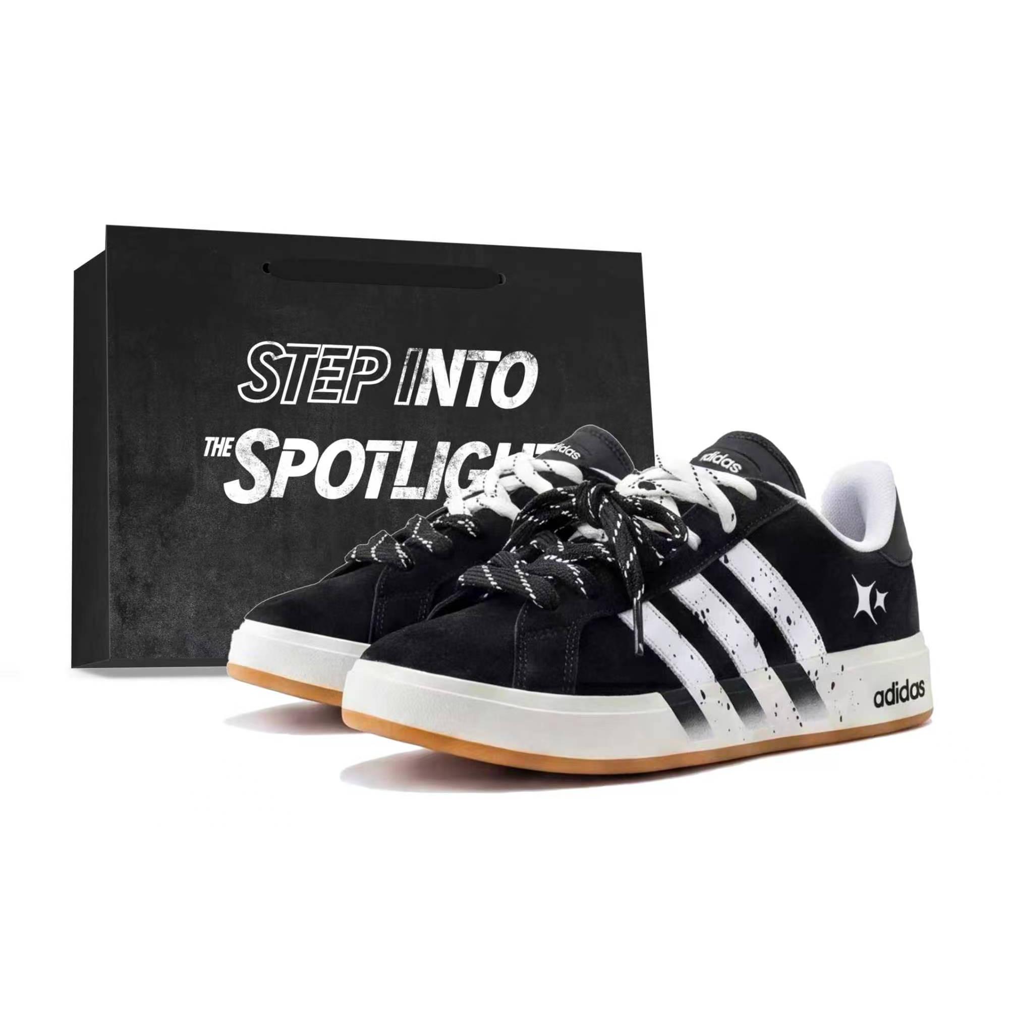 

Adidas Grand Court Base 00s Minimalist Style, Starlight Sparkling Coverage Abrasion Resistant Low top Skateboard Shoes KH6989(Team2290-) 36⅔