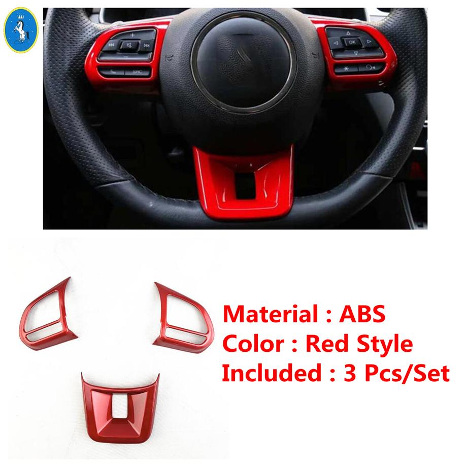 Steering Wheel Bottom Frame Cover Trim For MG ZS MG HS MG3 MG5 MG6 RX5 2017 - 2024 Red / Carbon Fiber Look Interior Accessories