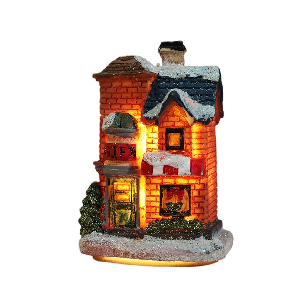 Christmas Village LED Lighted Village Houses,Christmas Village Collection Indoor Room Decor Collectible Buildings