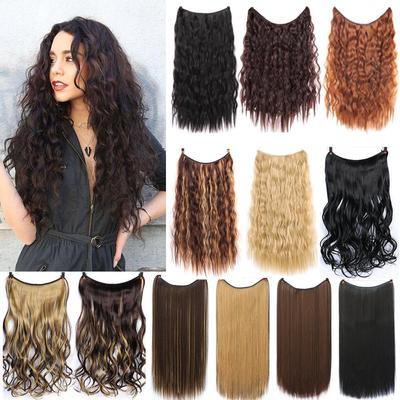 Synthetic Straight Hair Extensions No Clip In Natural Hidden Secret False Hair Piece Fiber Synthetic Wavy Hair
