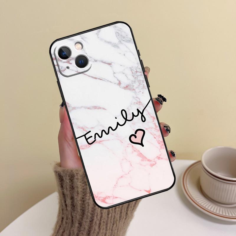 

Personalised Name Heart Marble Phone Case For iPhone 14 13 12 11 15 16 Pro Max 7 8 Plus X XR XS Max 12 13 Mini Cover Case iPhone 12 mini