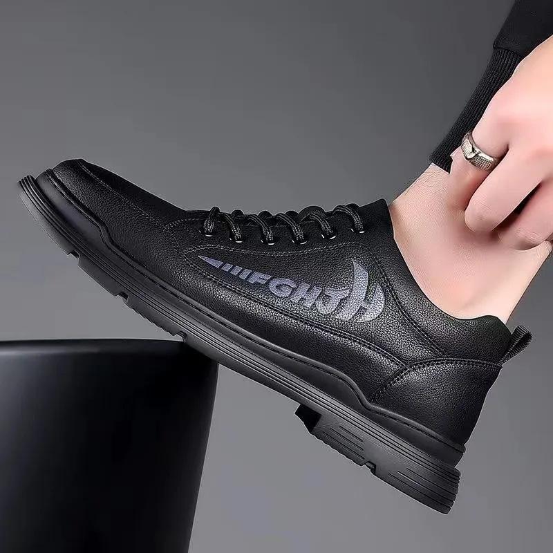 Primavera e Outono Luxo Masculino Casual Sapatos de Couro Negócios Escritório Oxford Sapatos Antiderrapante Resistente ao Desgaste Tênis de Corrida