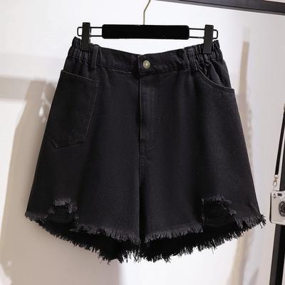 Übergröße Damen High-Waist Ripped Denim Shorts - Sommer Locker Weites Bein