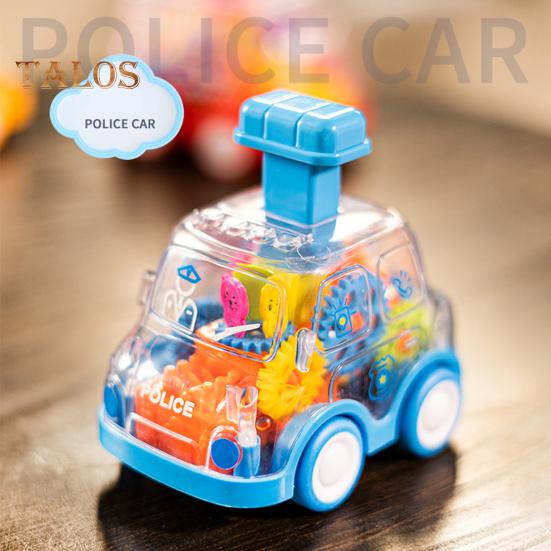 Drücken zum Fahren Spielzeugauto Keine Batterie erforderlich Home Kindergarten Baby Spielzeugauto Transparentes Zahnrad Mini Spielzeug Schulbus Mechanisches Konzept Lernen Geburtstag
