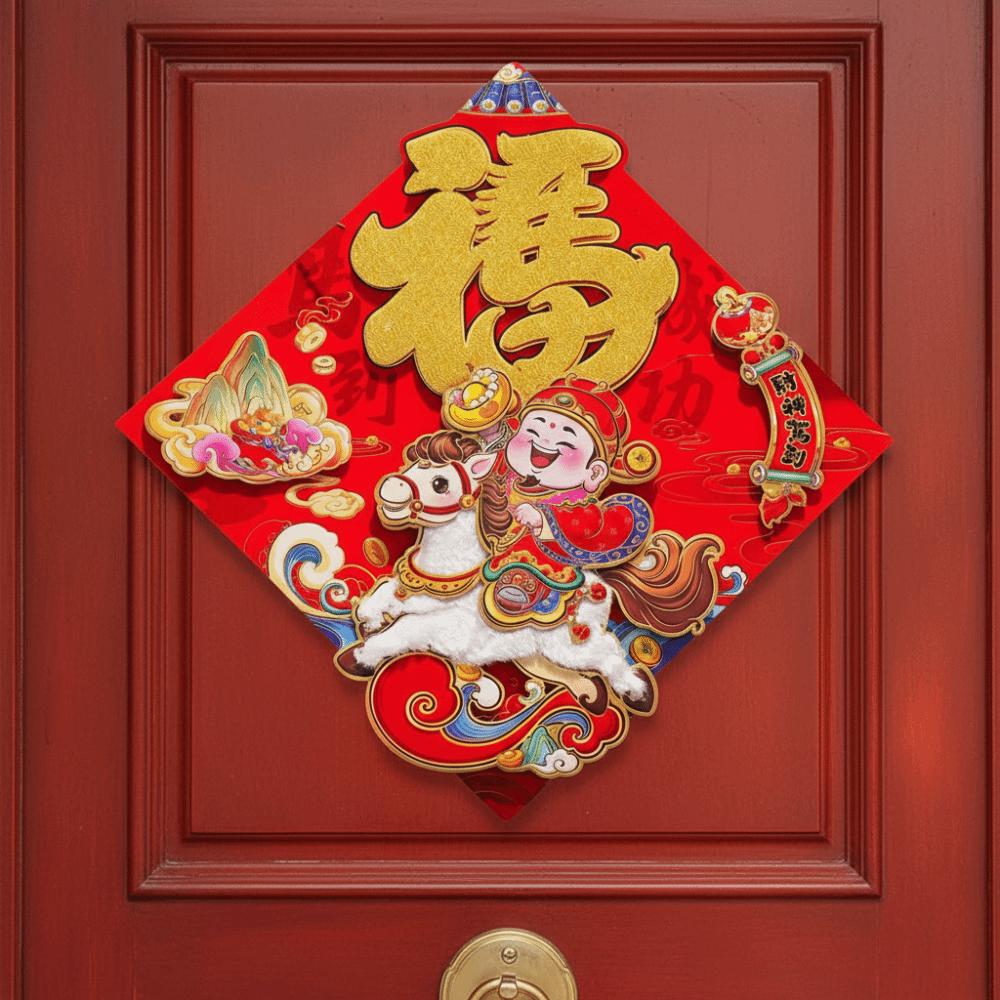 Traditional New Year Wall Sticker Blessing Fu Character Sticker  Spring Festival