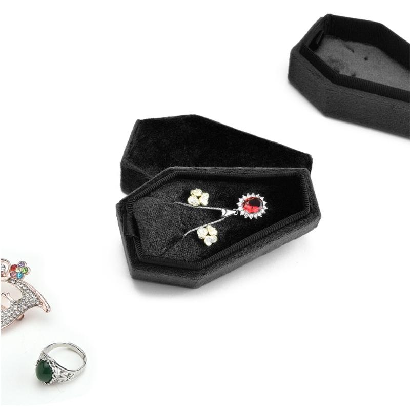 High-end Coffin Shape Style Jewelry Box Travel Portable Velvets Jewelry Storage Box Bracelets Earrings Jewelry Organizer