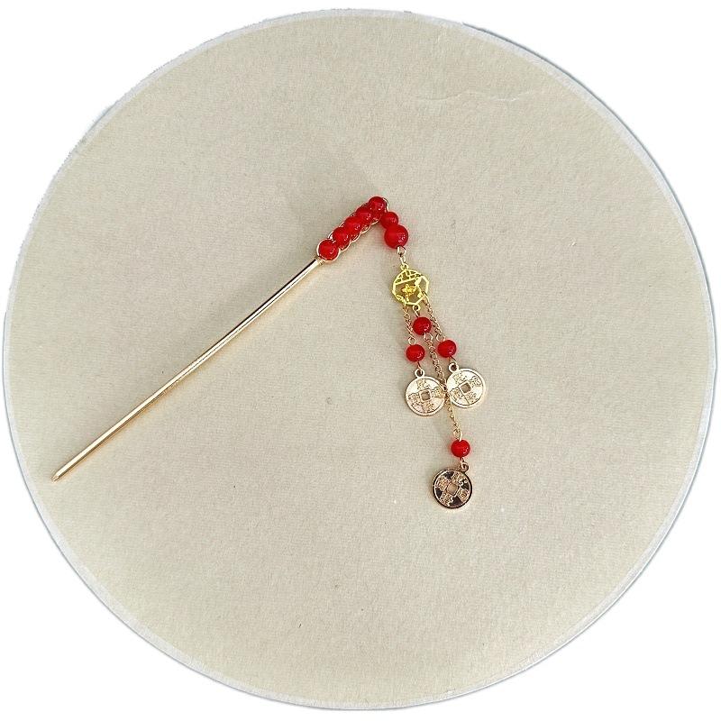 Chinese Knot Ancient Hair Stick Antique Hanfu Hair Fork New Year Hairpin  Cheongsam Accessories