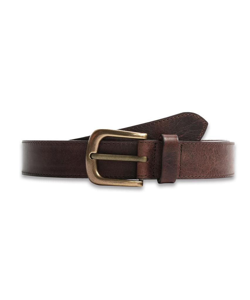 DOFFJASON Cowhide Vintage Cracked Leather Belt Brown