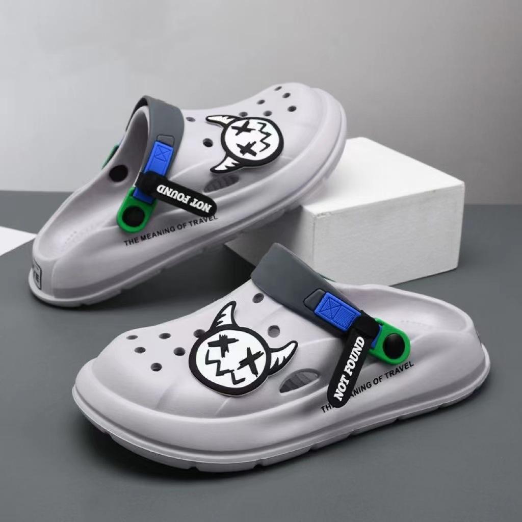 Thick-soled Hole Shoes Men's 2025 New Non-slip Thick-soled Light and Breathable Beach Bag Head Cool Slippers