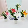 Lily Elegant Artificial Green Potted Plant For Living Room Decor Tabletop