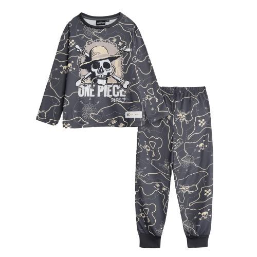 One Piece Boys Logo Long-Sleeved Long Pyjama Set