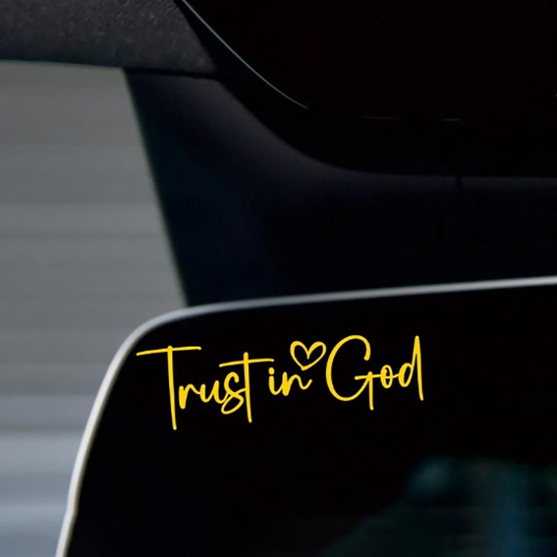 Trust In God Mirror Decal, Car Decals For Women, Faith Mirror Decal, Cute Vinyl Decal, Christian Car Mirror Decal, Religious Car