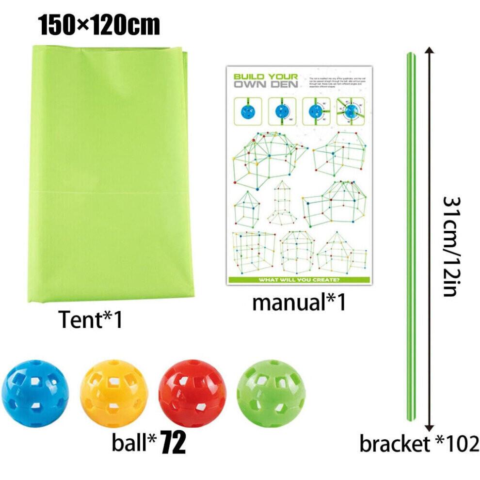 175Pcs Build Your Own Den Set DIY Kids Fort Construction Building Toy