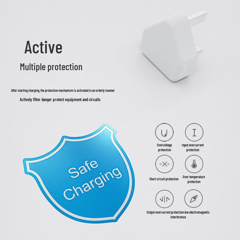5V 1A UK Triangular Charger for Apple Phones, CE Certified USB Charging Headset
