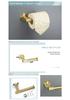 Brushed Gold 304 Stainless Steel Bathroom Set: Knurled Towel Rack, Towel Bar, Paper Holder, and Coat Hook