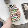 Korean soft cute cartoon dachshund dog striped apple 16e mobile phone case iPhone17pm anti-drop film case 14pro