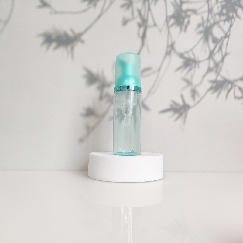 60ml Portable Transparent Green Facial Cleanser Foaming Bottle