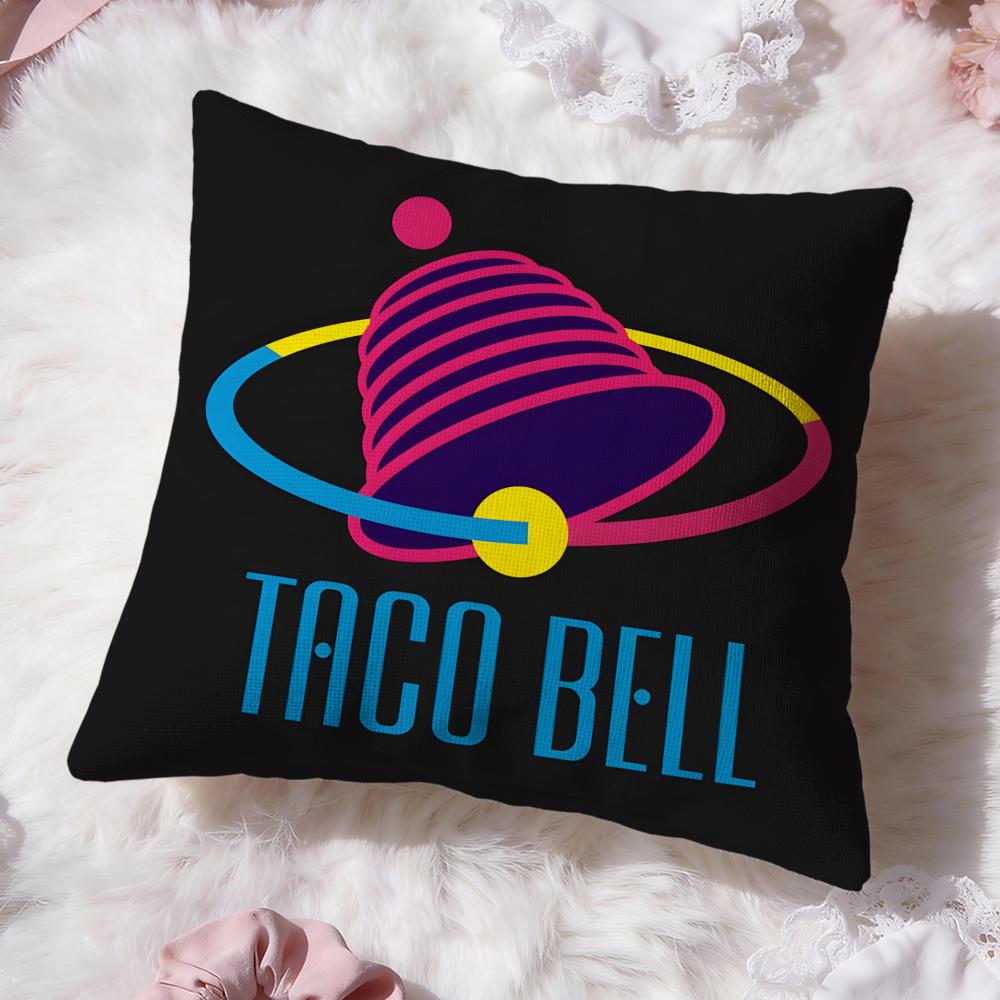 Mexican Flavor T-Taco Bell Cushion Cover Premium Comfort Reversible Pillow Cove -Two in One Design for Any Room & Car Interior