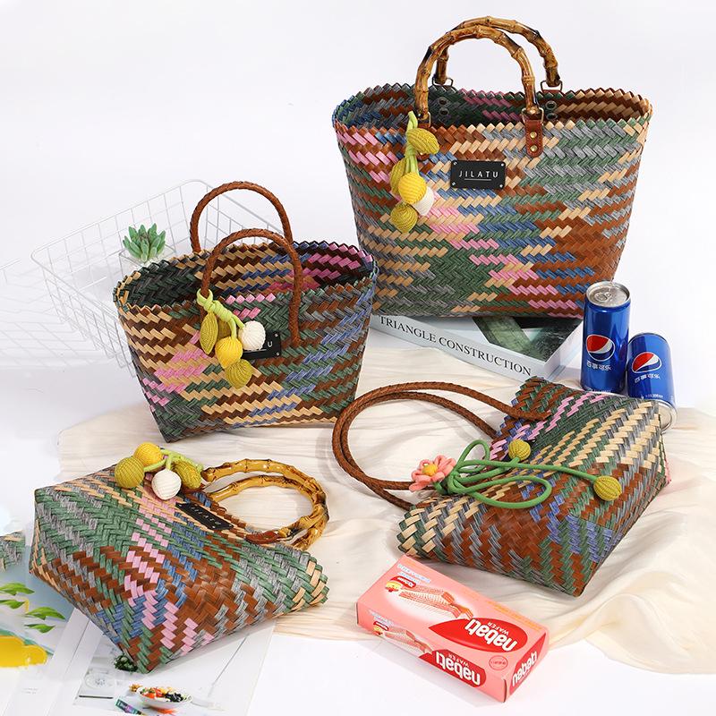 Χειροποίητη Καλοκαιρινή Τσάντα Tote: Φορητό Καλάθι Παραλίας & Λαχανικών Μεγάλης Χωρητικότητας για Γυναίκες (Έκδοση 2025)