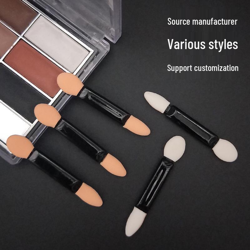 5,5 см Двосторонній спонж-аплікатор для тіней з великою та малою латексними головками для розтушовування тіней для повік та нейл-арту. Одноразова паличка-щіточка.